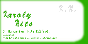 karoly nits business card
